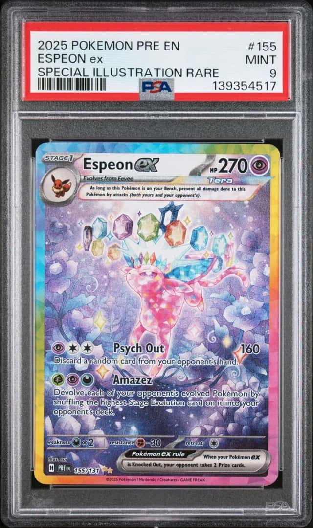 2025 Pokemon Scarlet & Violet Prismatic Evolutions SIR Espeon Ex #155 PSA 9 MINT