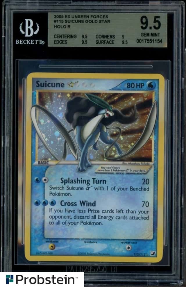 2005 Pokemon Gold Star Ex Unseen Forces #115 Suicune  Holo BGS 9.5 GEM MINT