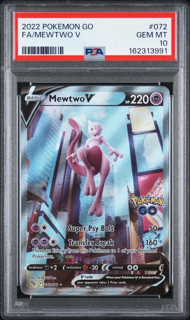 2022 POKEMON GO #072 FULL ART/MEWTWO V PSA 10