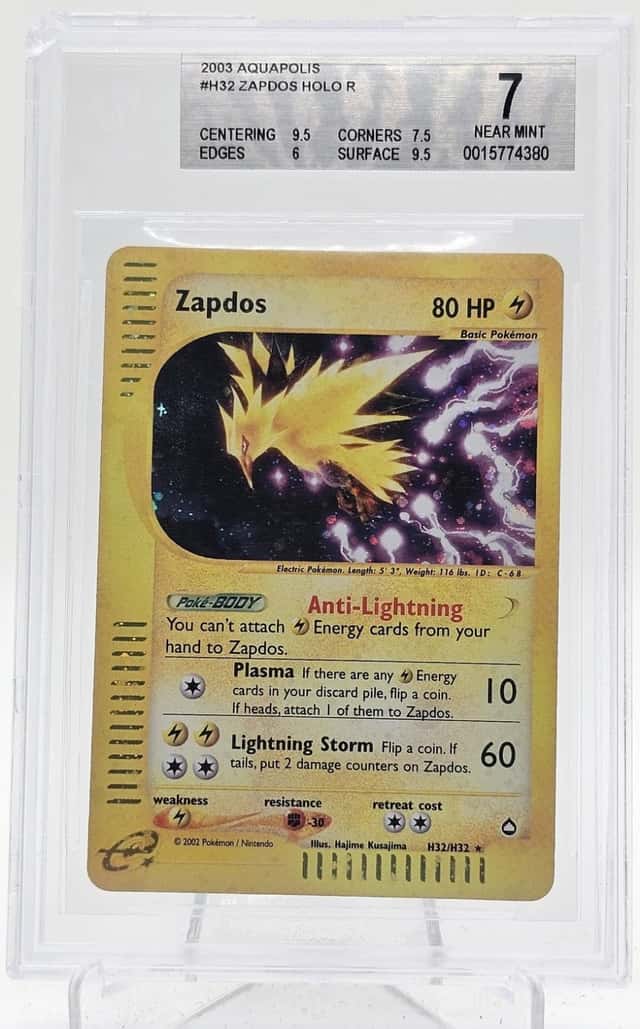 ZAPDOS 2003 POKEMON AQUAPOLIS HOLO RARE #H32 BGS 7 Q5966