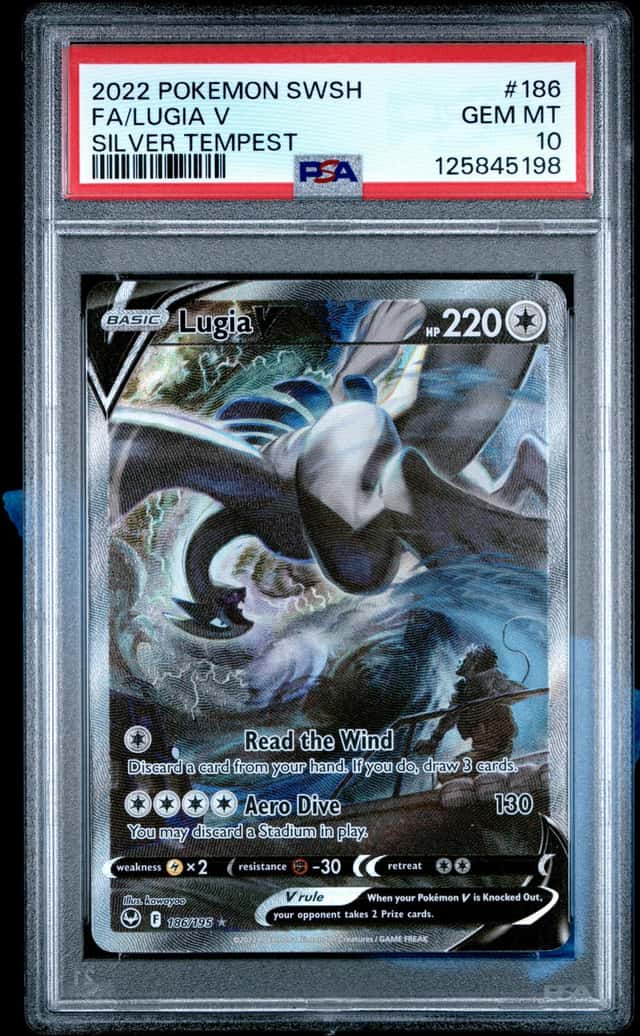 LUGIA V 2022 POKEMON SILVER TEMPEST ULTRA RARE FULL ART #186/195 PSA 10 Q0895