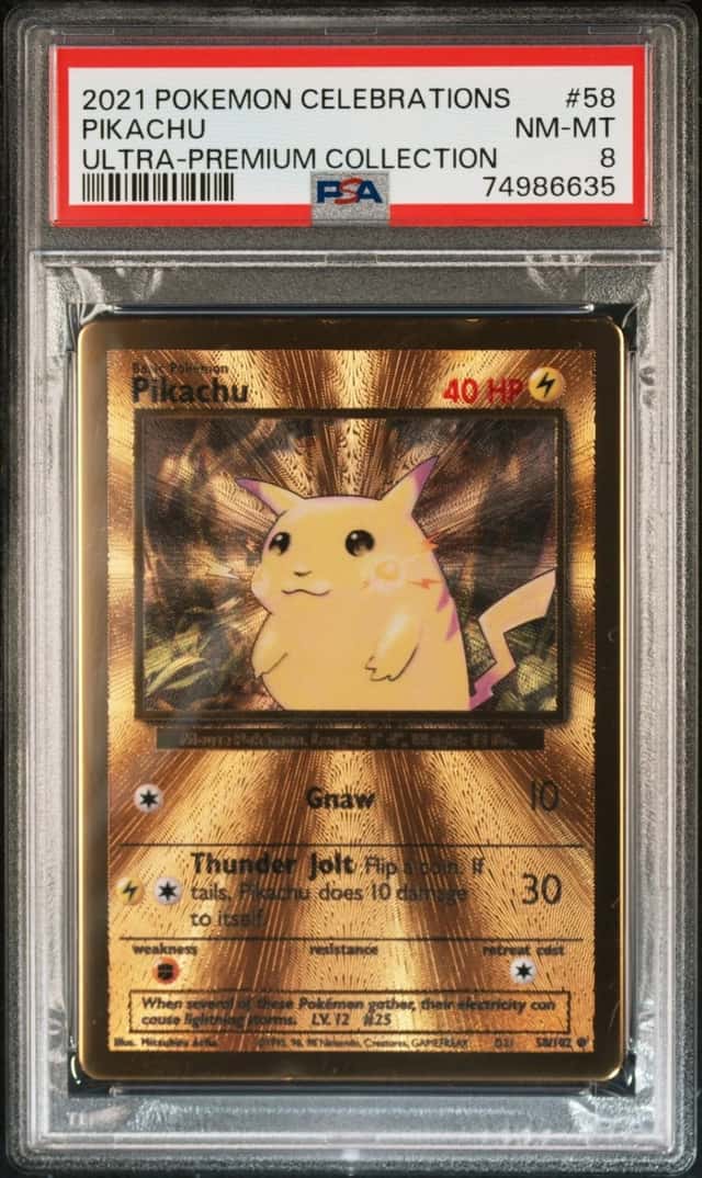 2021 POKEMON CELEBRATIONS ULTRA-PREMIUM COLLECTION #58 PIKACHU PSA 8