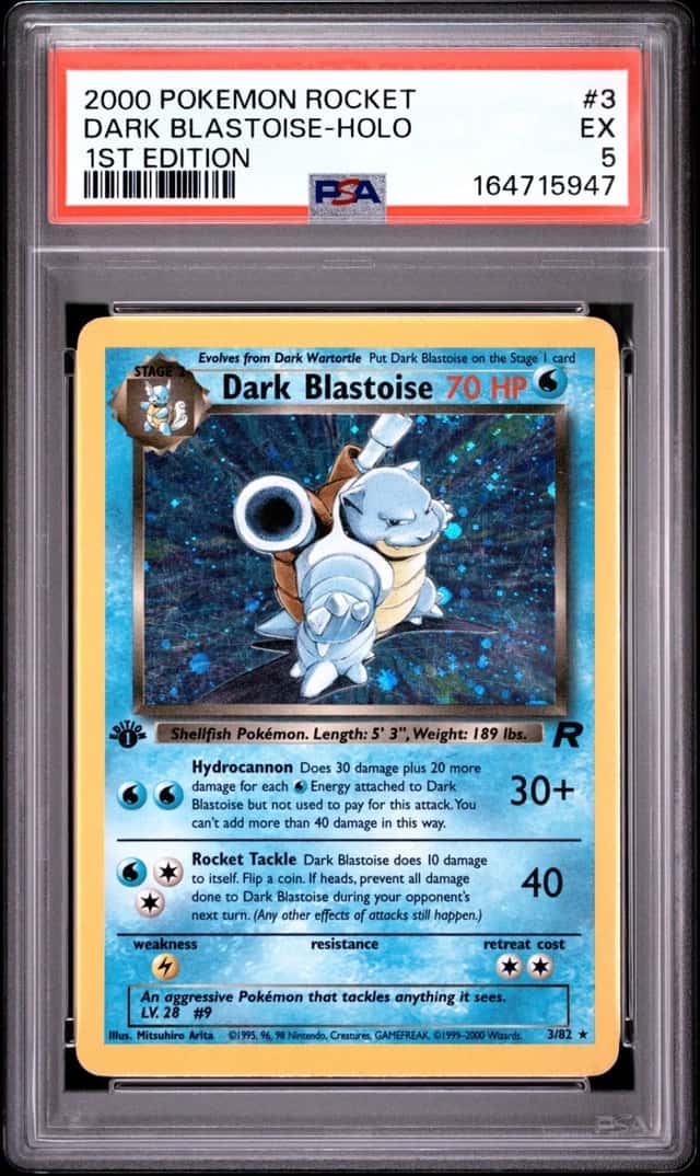 2000 POKEMON ROCKET 1ST EDITION #3 DARK BLASTOISE-HOLO PSA 5