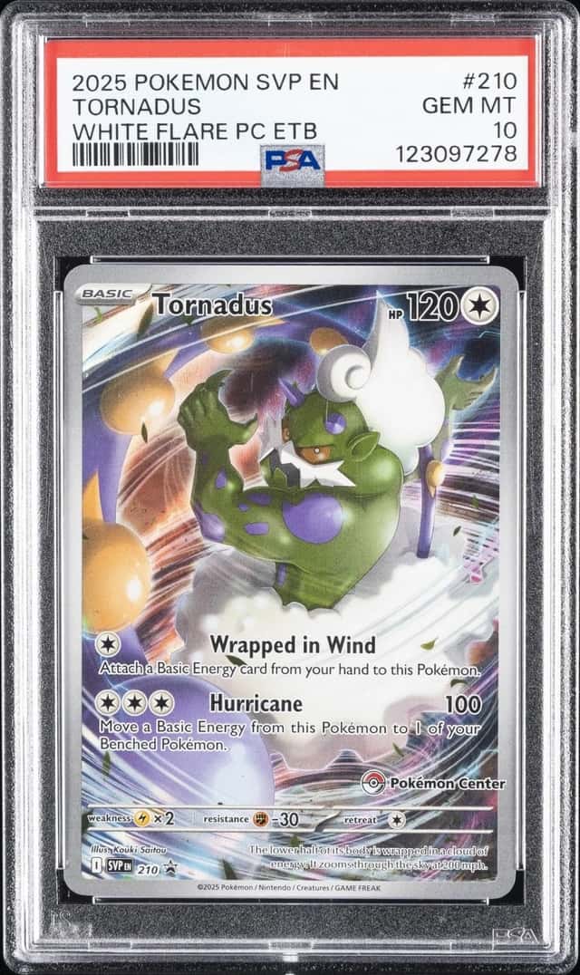 Pokemon Tornadus Sv Black Star Promo 210 White Flare Pokemon Center ETB PSA 10