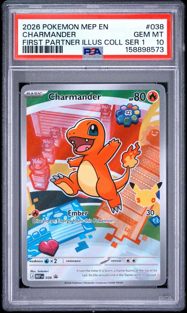 2026 Pokemon Charmander 38 First Partner Illustration Collection Series 1 PSA 10