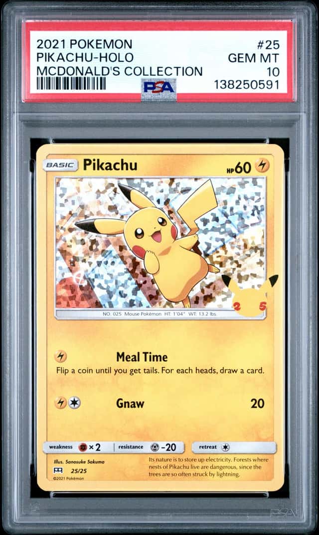 Pokemon PSA 10 Pikachu Holo 2021 25/25 McDonald's Collection English