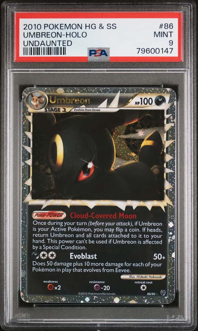 POKEMON 2010 HEARTGOLD & SOULSILVER UNDAUNTED UMBREON PRIME HOLO #86 PSA 9
