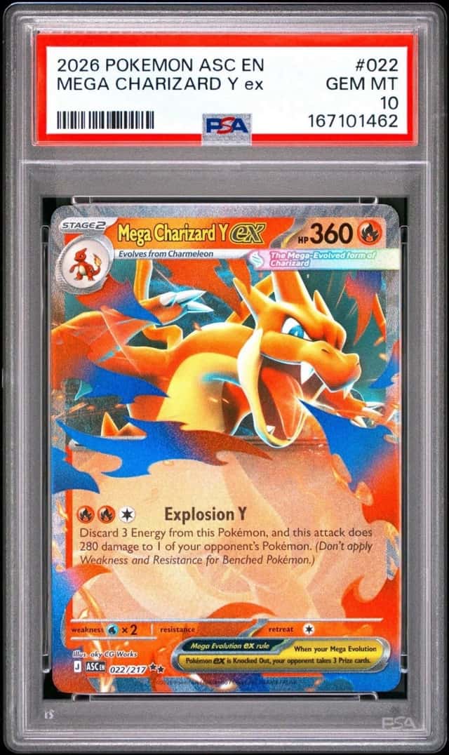 2026 Pokemon Ascended Heroes Mega Charizard Y ex #022 PSA 10
