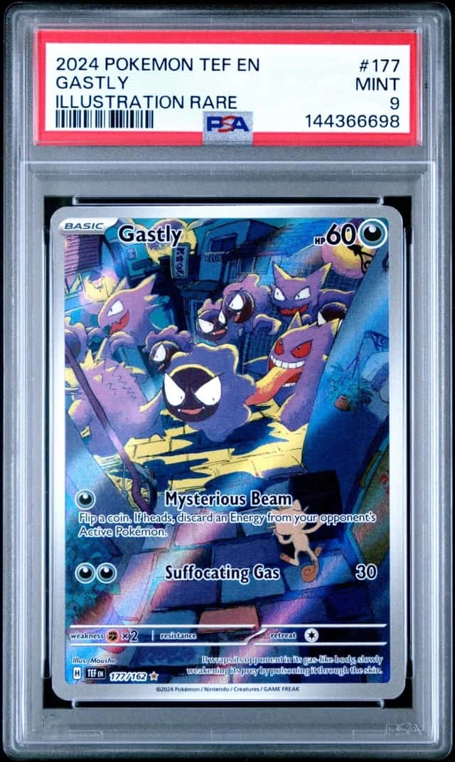 2024 POKEMON TEF EN-TEMPORAL FORCES ILLUSTRATION RARE #177 GASTLY PSA 9