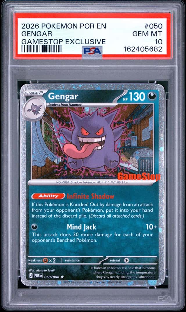 2026 POKEMON POR EN-PERFECT ORDER GAMESTOP EXCLUSIVE #050 GENGAR PSA 10