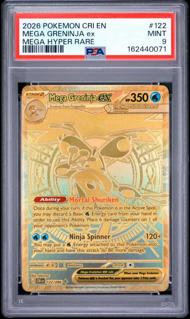 2026 POKEMON CRI EN-CHAOS RISING MEGA HYPER RARE #122 MEGA GRENINJA EX PSA 9