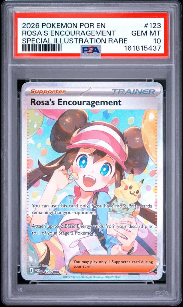 2026 POKEMON POR EN-PERFECT ORDER #123 ROSA'S ENCOURAGEMENT PSA 10