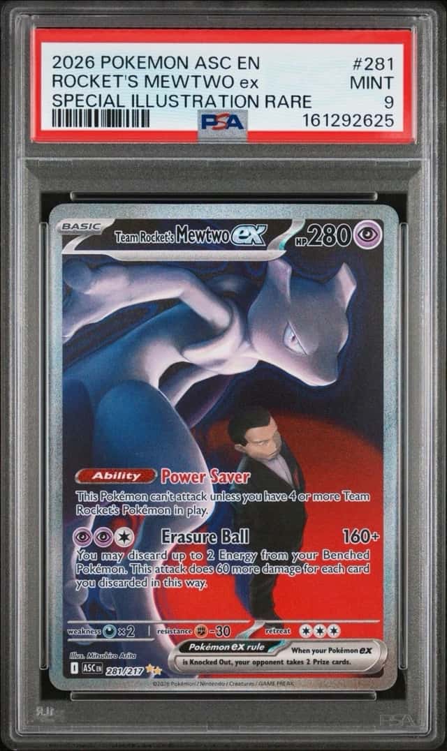 Pokémon TCG Team Rockets Mewtwo EX PSA 9