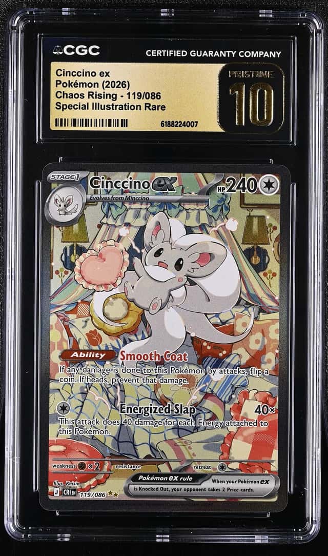 CINCCINO EX 2026 POKEMON CHAOS RISING #119/086 CGC 10 PRISTINE Q7285