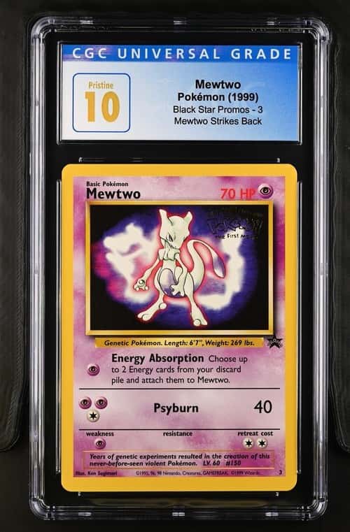 1999 Pokémon Mewtwo /Mewtwo Strikes Back Black Star Promo #3 CGC PRISTINE 10