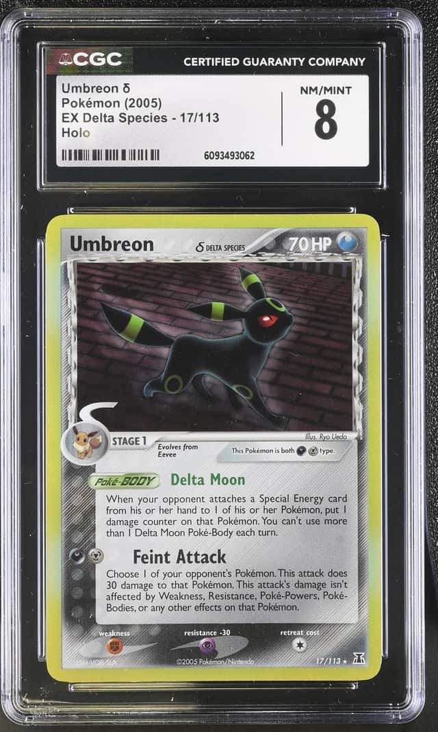 2005 Pokémon Umbreon δ Holo EX Delta Species 17/113 CGC 8
