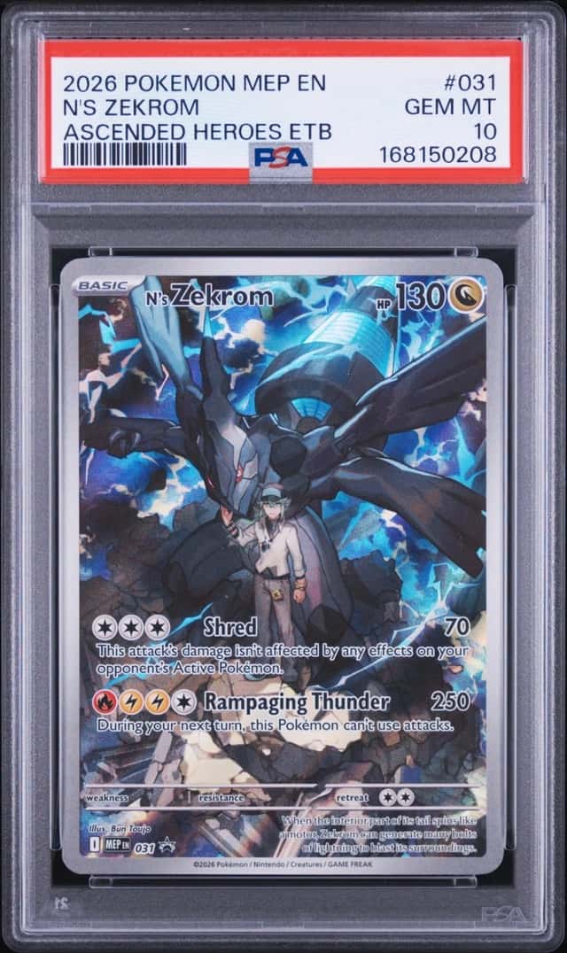 2026 POKEMON MEP EN-ME BLACK STAR PROMO #031 N'S ZEKROM PSA 10