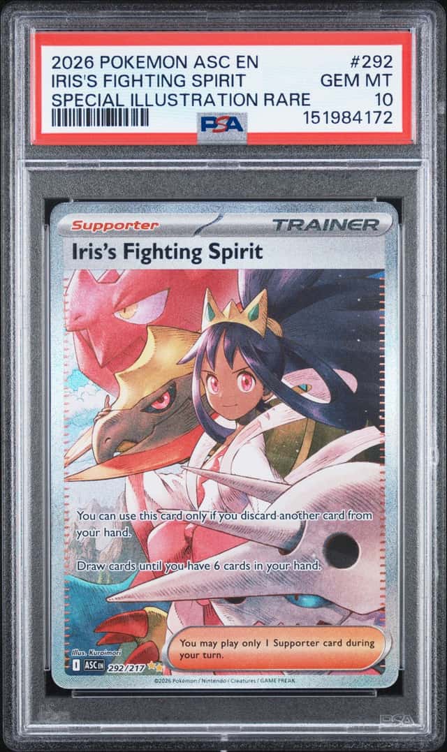 2026 POKEMON ASCENDED HEROES SPECIAL ILLUSTRATION IRIS'S FIGHTING SPIRIT PSA 10