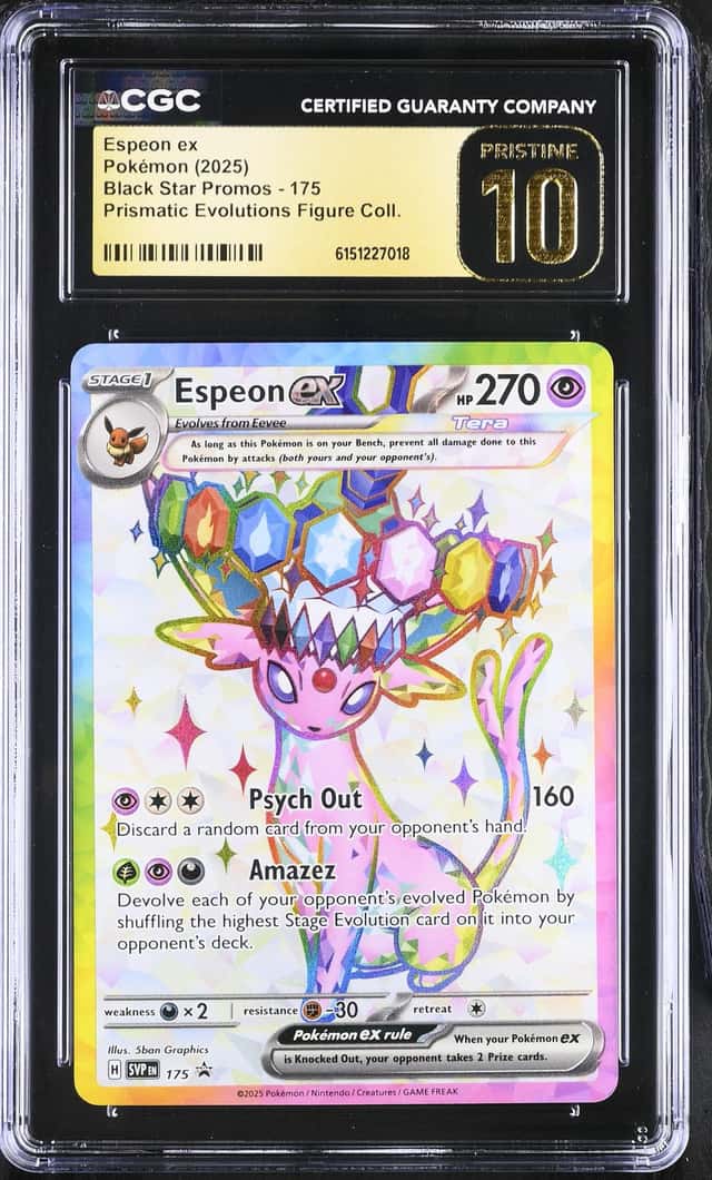 2025 Pokemon Prismatic Evolutions Figure Coll. Espeon Ex #175 CGC Pristine 10