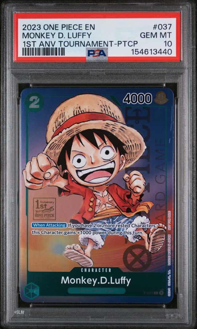 2023 One Piece Monkey D. Luffy 1st Anniv Tournament Participant #P-037 PSA 10