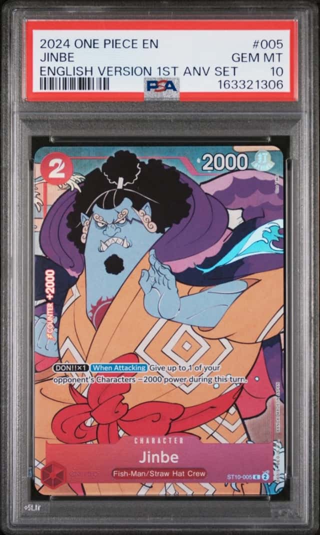 2024 ONE PIECE ENGLISH VERSION 1ST ANNIVERSARY SET #005 JINBE PSA 10