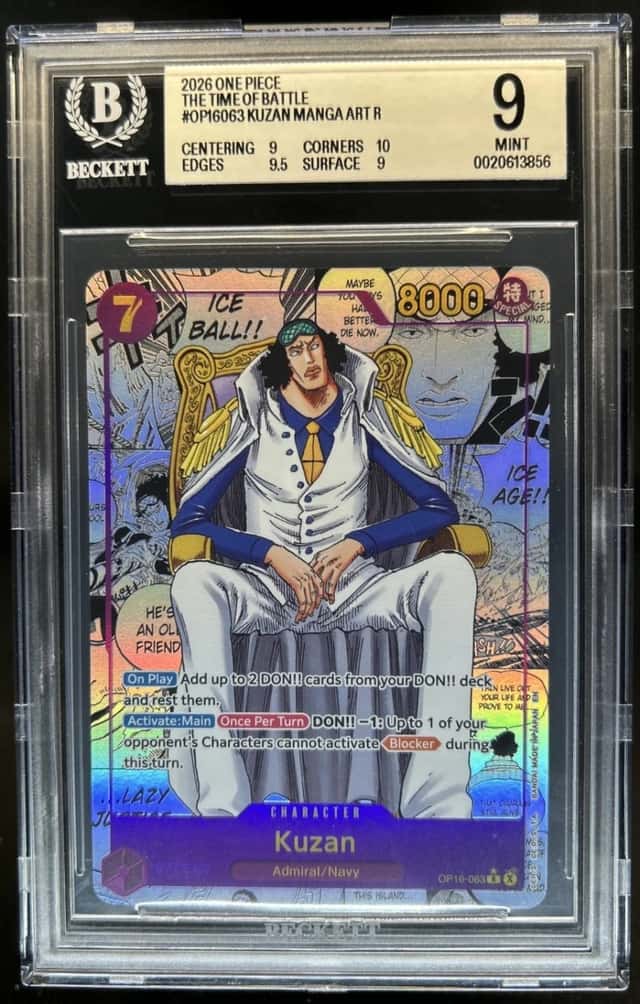 2026 One Piece The Time of Battle Kuzan Manga Art SSP #OP16-063 BGS 9