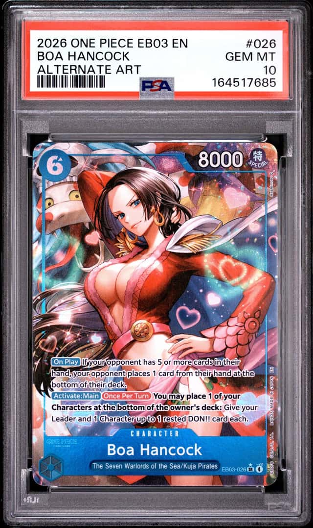 2026 ONE PIECE EB03-EXTRA BOOSTER -ONE PIECE HEROINES ED- BOA HANCOCK PSA 10