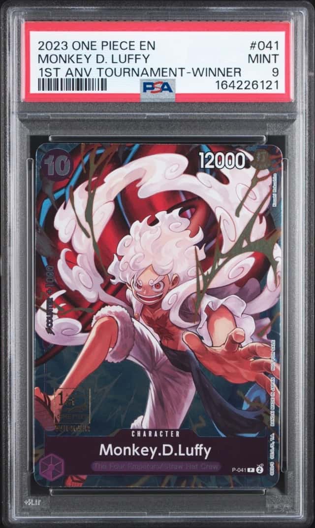 2023 ONE PIECE PROMOS 1ST ANNIVERSARY TOURNAMENT-WINNER MONKEY D. LUFFY PSA 9