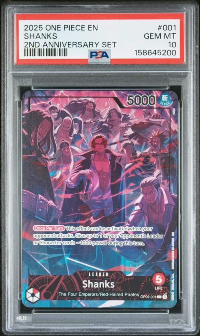 2025 ONE PIECE ENGLISH VERSION 2ND ANNIVERSARY SET #001 SHANKS PSA 10 Promo