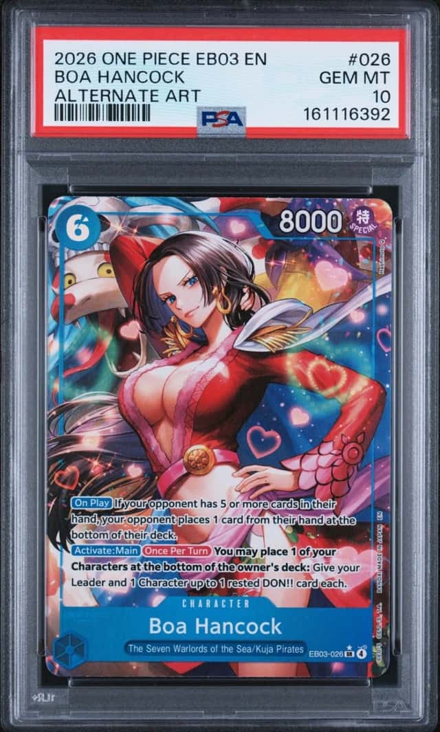 2026 ONE PIECE EB03-EXTRA BOOSTER HEROINES EDITION ALT ART BOA HANCOCK PSA 10