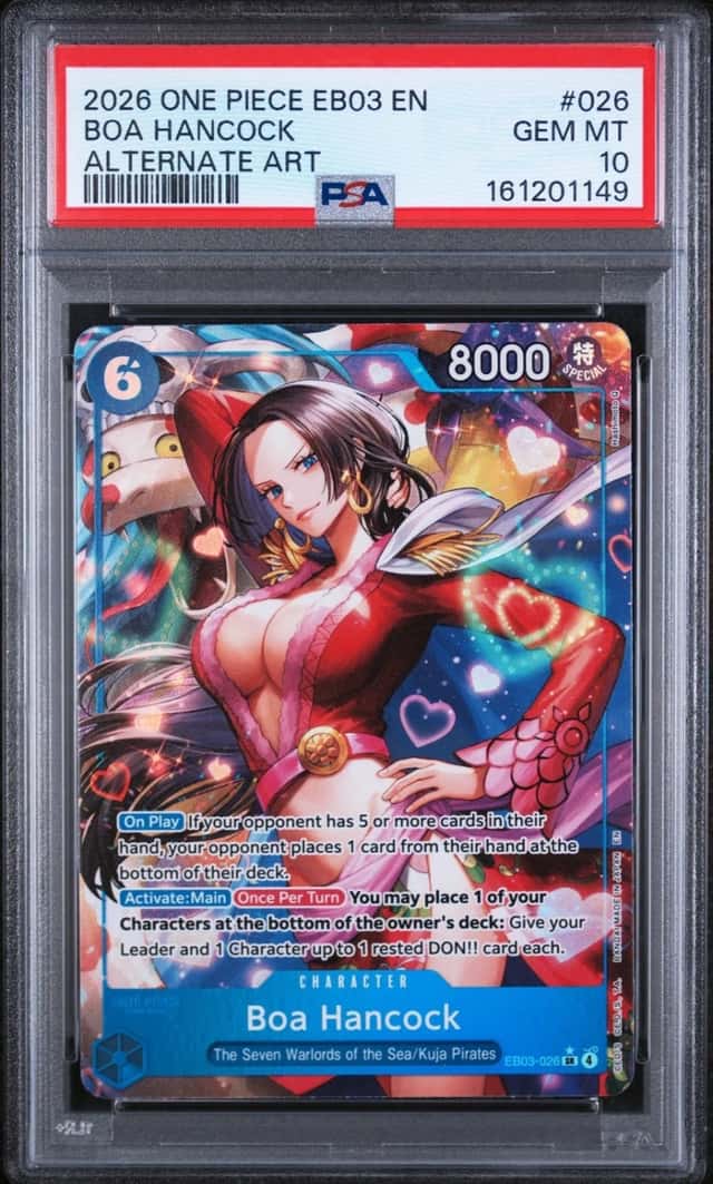 2026 ONE PIECE EB03-EXTRA BOOSTER  HEROINES EDITION ALT ART BOA HANCOCK PSA 10