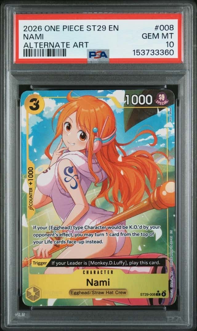 2026 ONE PIECE NAMI ALTERNATE ART STARTER DECK ST29-EGGHEAD #008 PSA 10