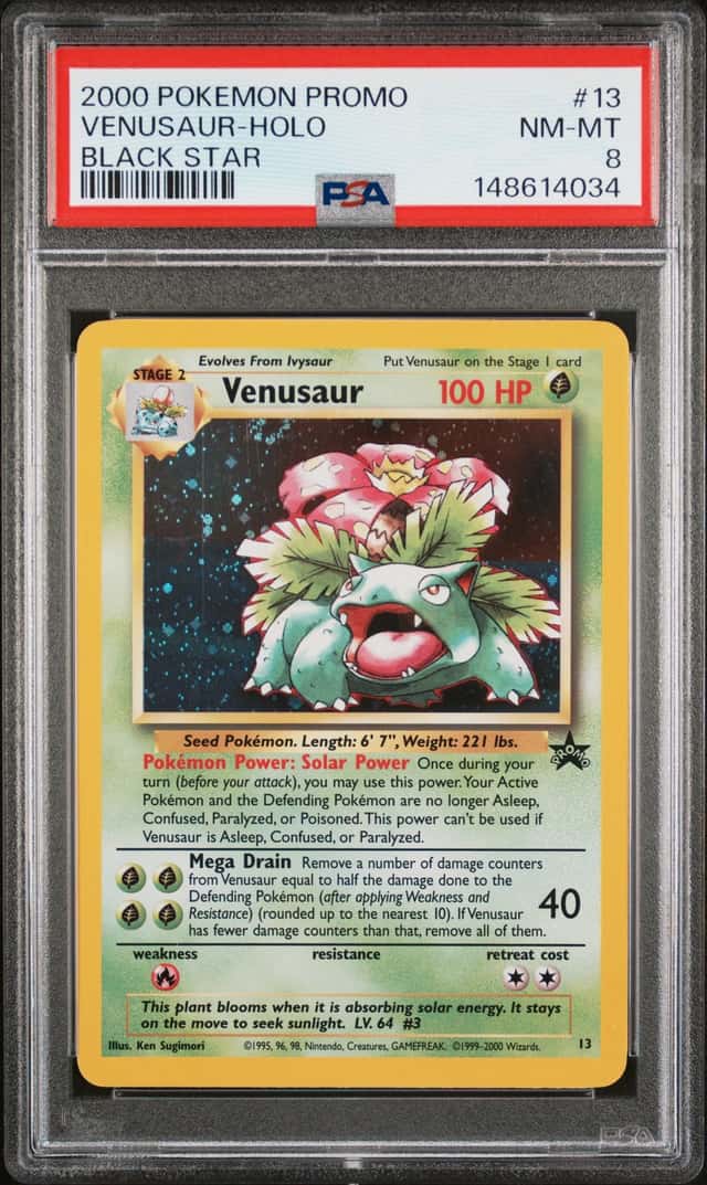 2000 Pokemon Black Star Promo Holo Venusaur #13 PSA 8 NM-MT