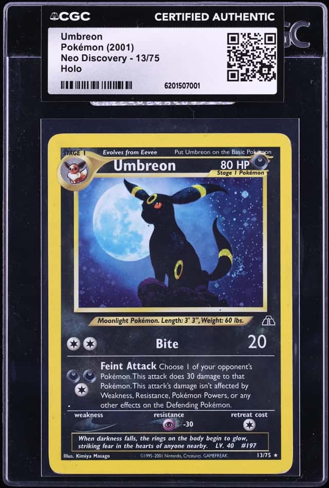 2001 Pokemon Neo Discovery Holo Umbreon #13 CGC AUTH