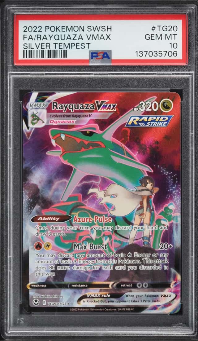2022 Pokemon Sword & Shield Silver Tempest CHR Rayquaza VMAX #TG20 PSA 10 GEM MINT