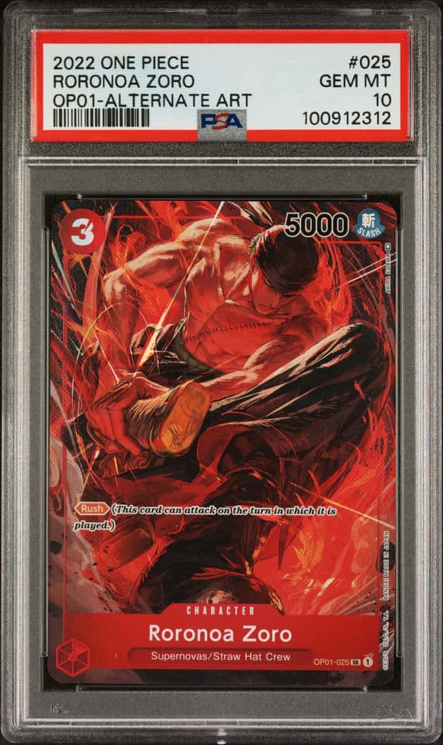 Roronoa Zoro OP01-025 Alt Art PSA 10