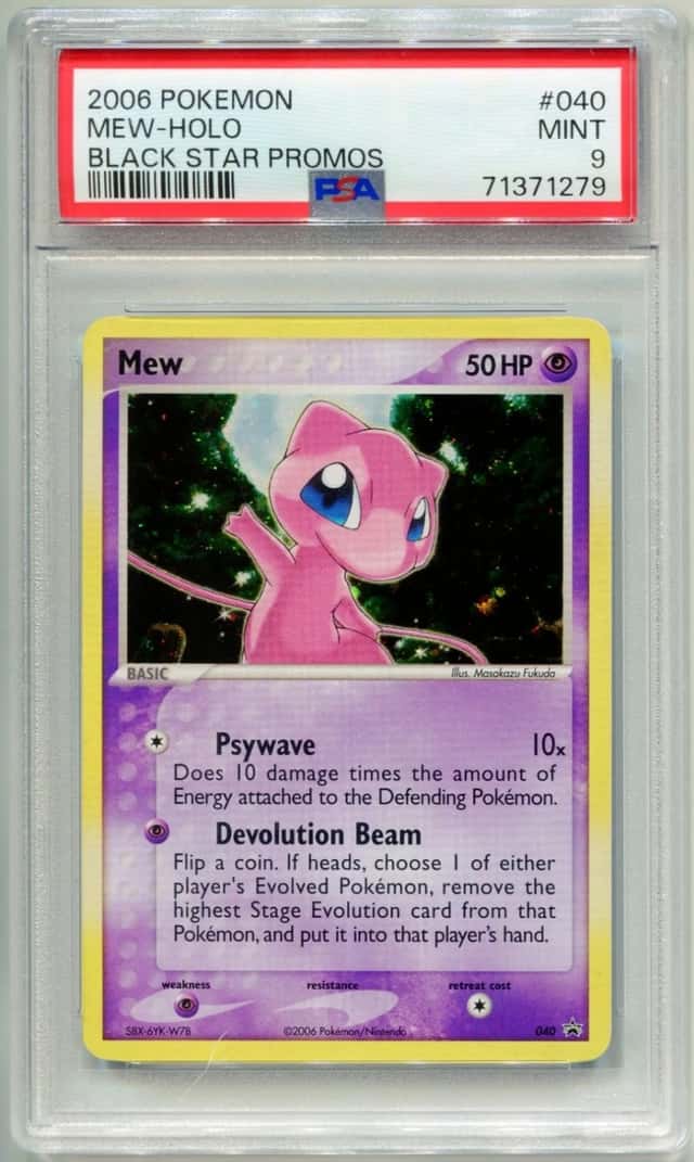 2006 POKEMON EX TRAINER'S CHALLENGE MEW #040 BLACK STAR PROMO HOLO PSA 9