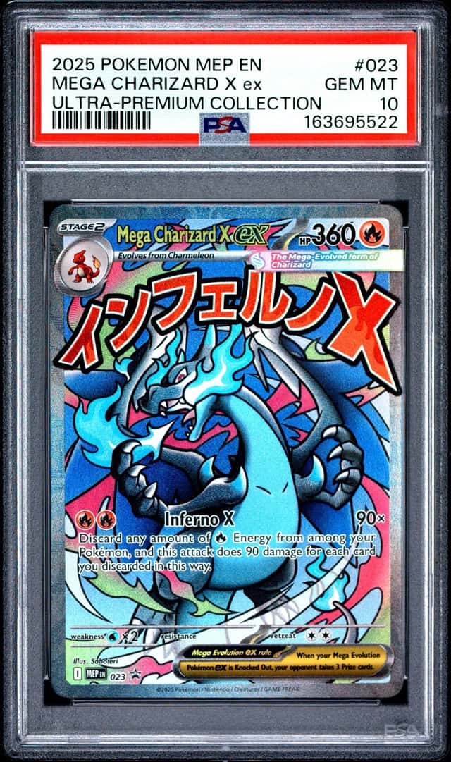 2025 POKEMON MEP EN-ME BLACK STAR PROMO #023 MEGA CHARIZARD X EX PSA 10
