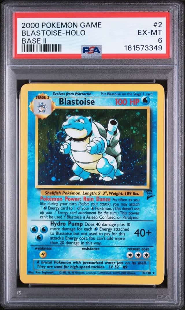 Pokémon Blastoise Base Set 2 Holo Rare #2/130 English 2000 PSA 6 NEW CERT SWIRL