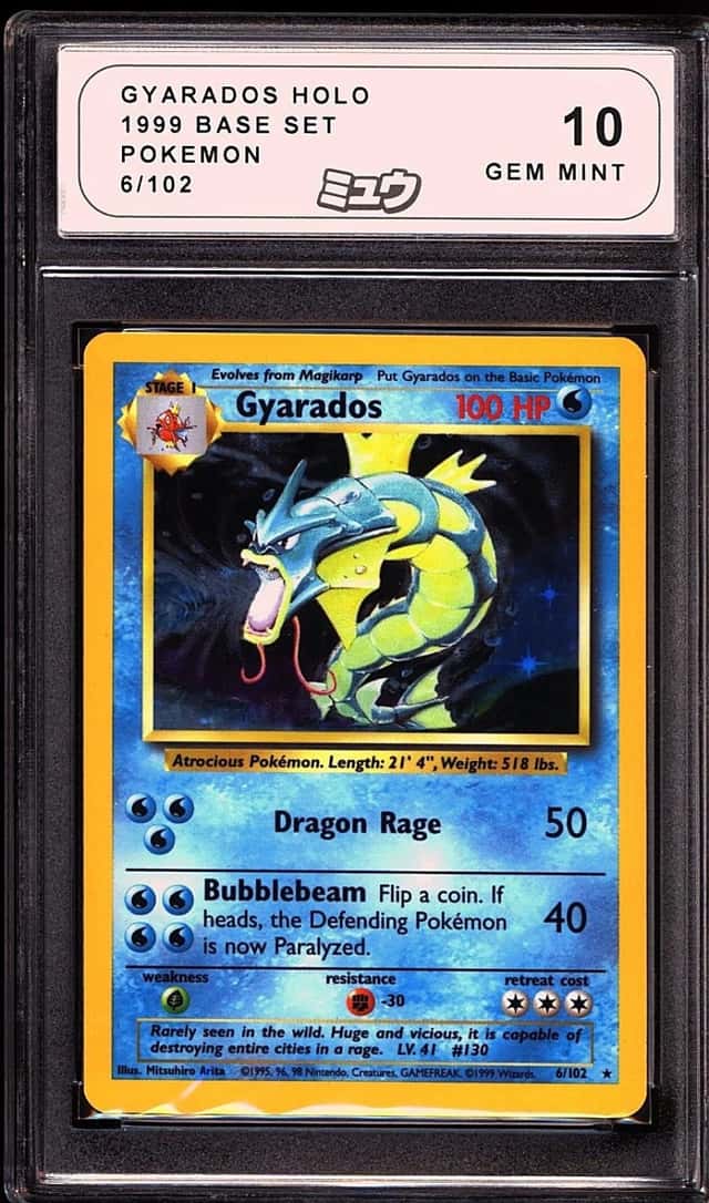 Pokemon 1999 Gyarados 6/102 Holo Base Set GEM MINT MEW 10