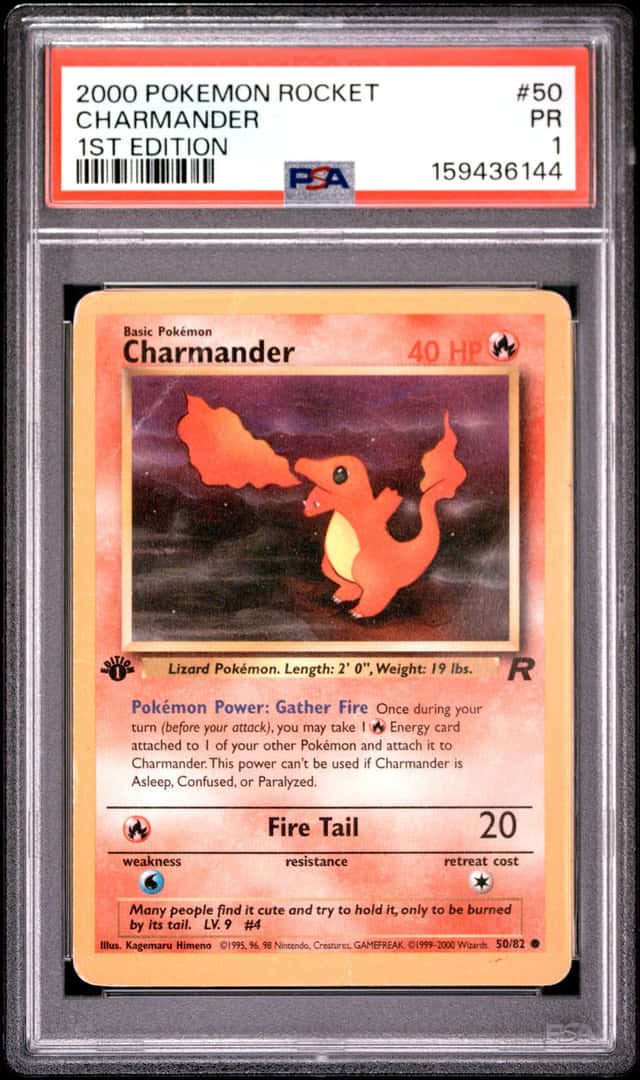 2000 POKEMON ROCKET 1ST EDITION #50 CHARMANDER PSA 1