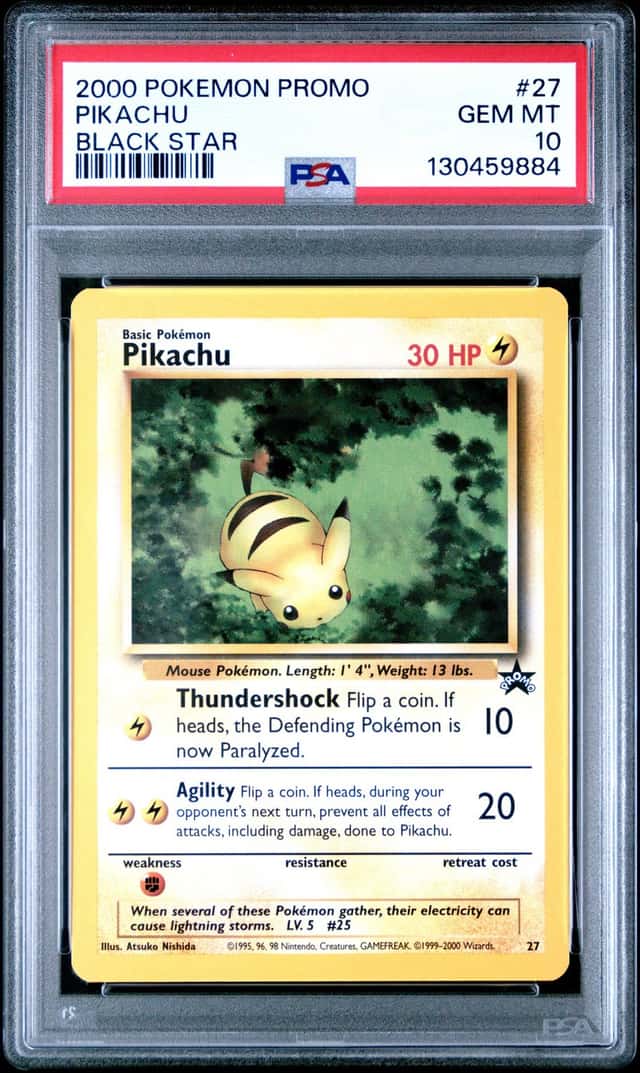 Pokemon 2000 Pikachu 27 Black Star Promo GEM MINT PSA 10