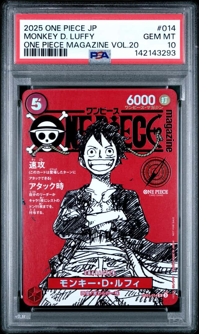 One Piece Monkey D. Luffy Promos 014 One Piece Magazine Vol.20 Japanese PSA 10