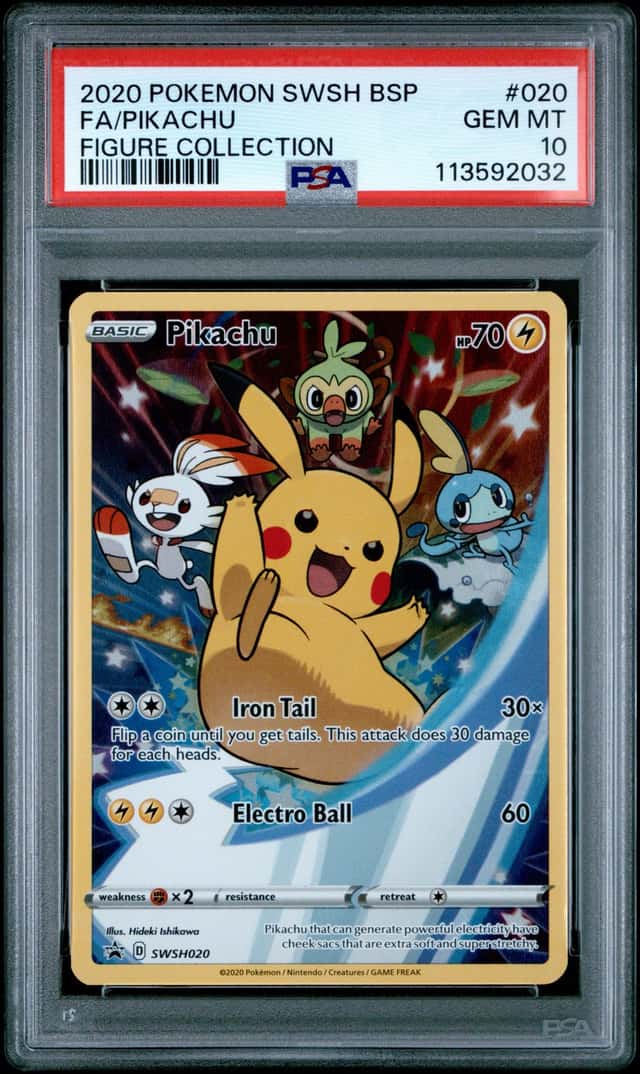 Pokemon Pikachu Swsh Black Star Promo 020 Figure Coll. PSA 10 Gem Mint