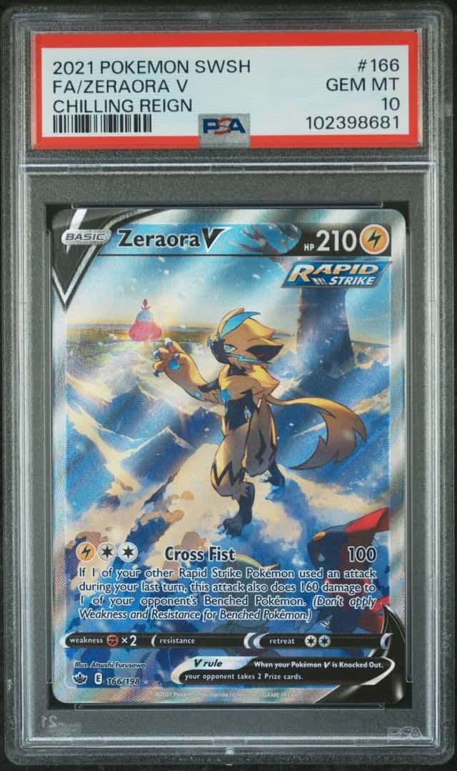 Pokemon Zeraora V Chilling Reign Full Alt Art 166/198 PSA 10 Gem Mint