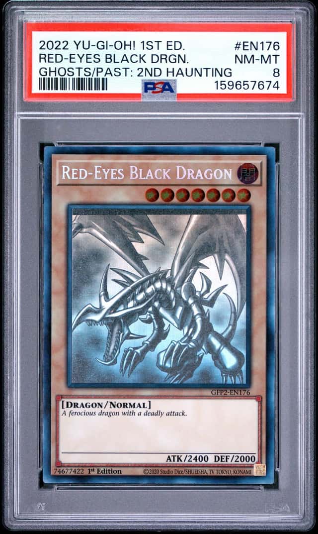 Red-eyes Black Dragon GFP2-EN176 Ghost Rare 1st Edition Yugioh PSA 8 *674