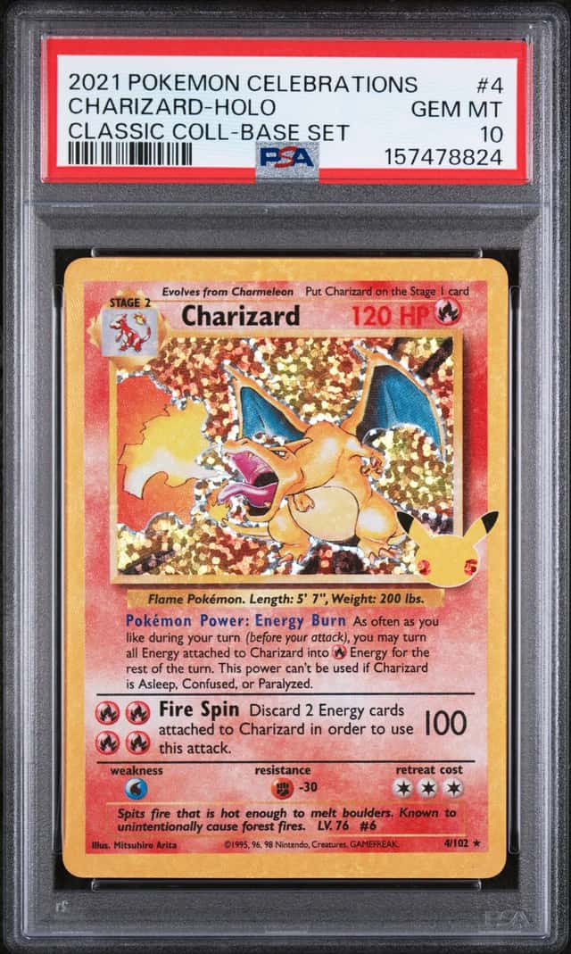 Charizard Holo 4/102 Celebrations Classic Holo Pokemon PSA 10 *298