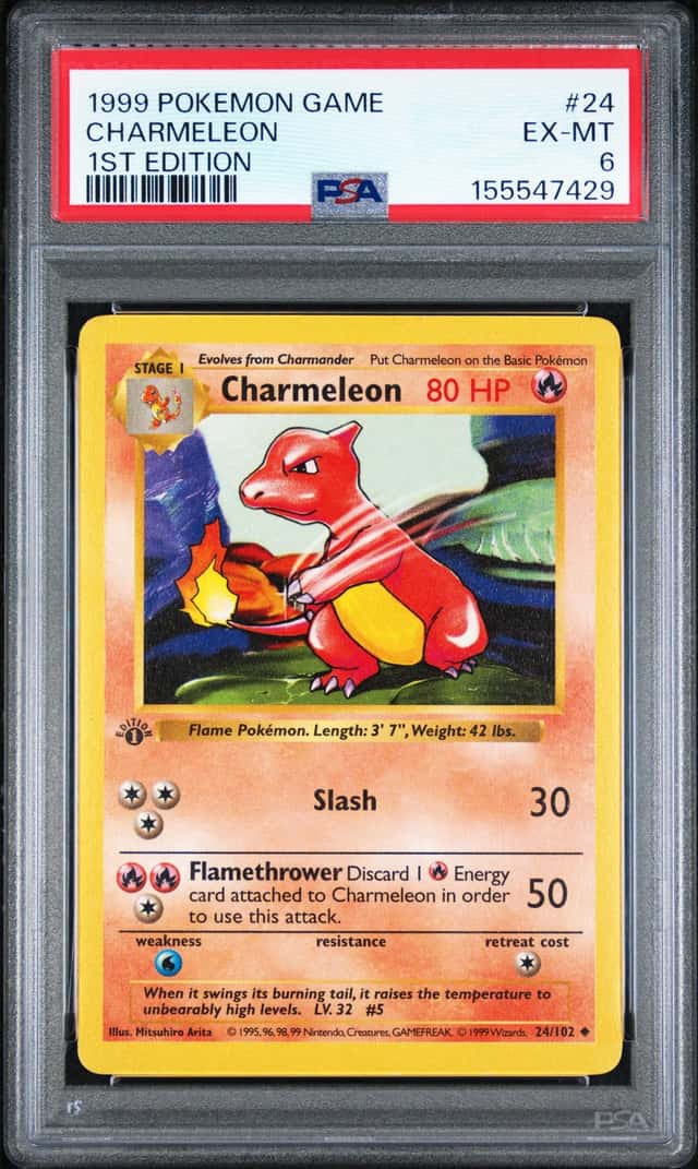 Charmeleon 1st Edition Base Set Shadowless  (1999) PSA 6 — BRAND NEW CERT