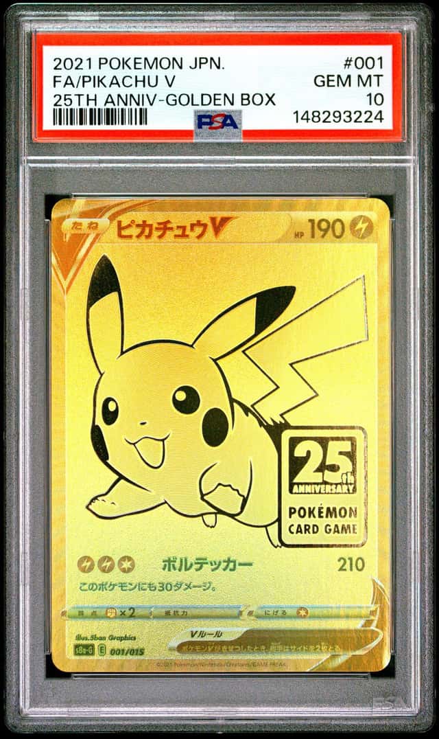 Pokemon Pikachu V 25th Anniversary Promo 001 Golden Bx. Japanese PSA 10 Gem Mint