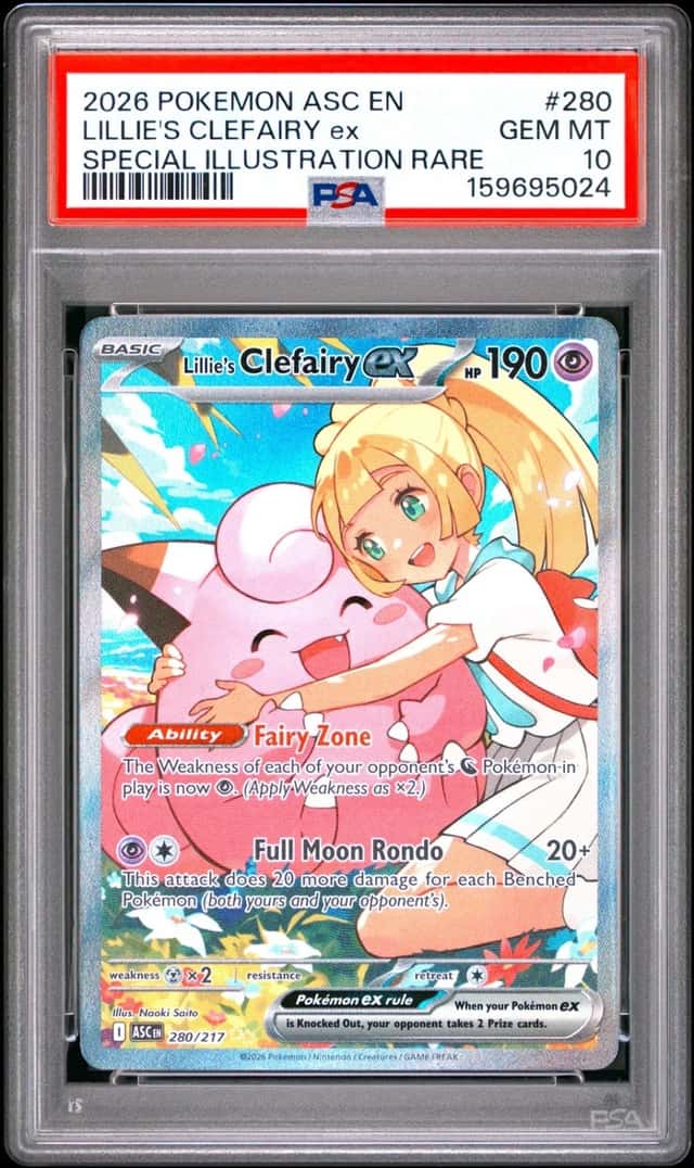 2026 POKEMON ASCENDED HEROES SPECIAL ILLUSTRATION LILLIE'S CLEFAIRY EX PSA 10